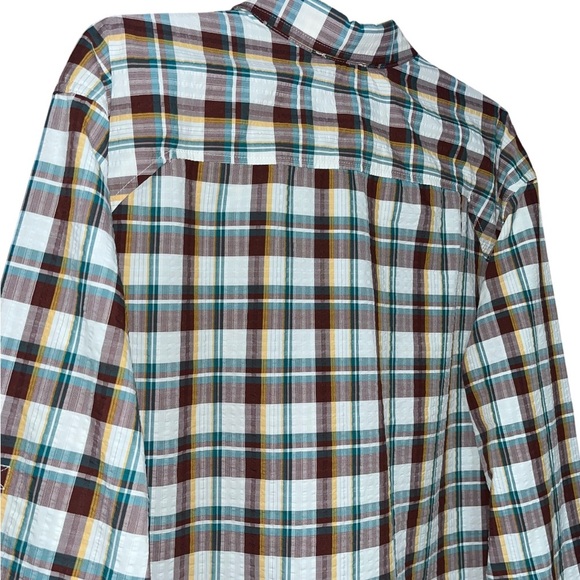 Eddie Bauer UPF 40 MR Long-Sleeve Pack It Tech Seersucker Dk Sable Size XXL - Picture 8 of 12